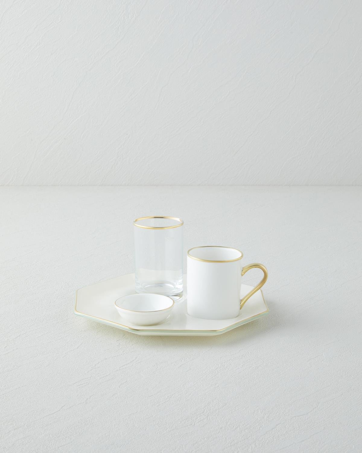 Premium Single Serve Turkish Coffee Presentation Set - Cream Gold 90ml