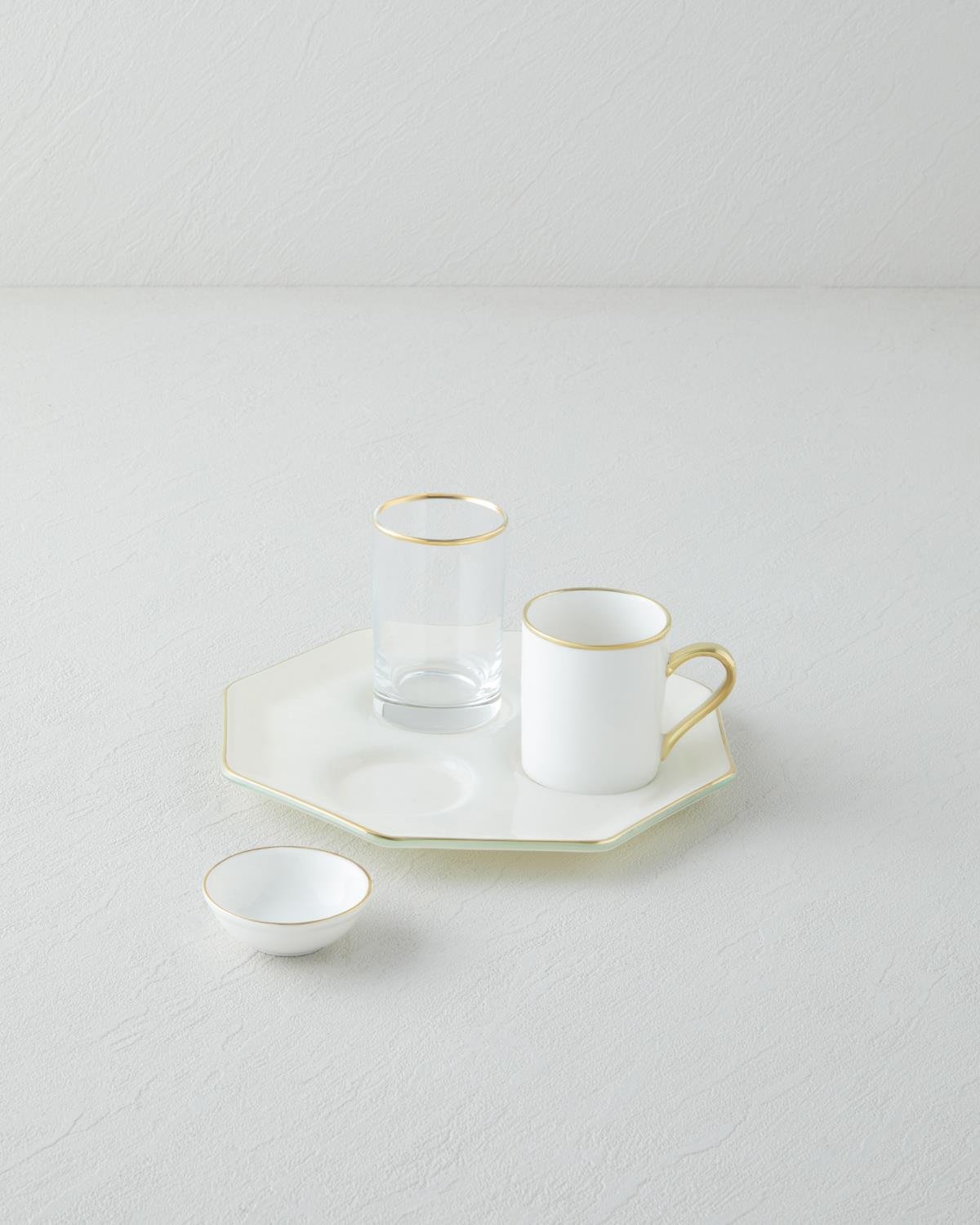 Premium Single Serve Turkish Coffee Presentation Set - Cream Gold 90ml