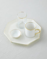Premium Single Serve Turkish Coffee Presentation Set - Cream Gold 90ml
