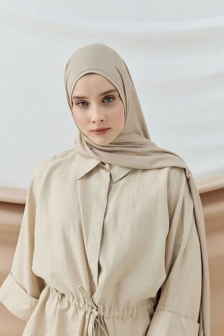 Aminenesil Beige Jersey Shawl - Soft & Versatile - TryAladdin
