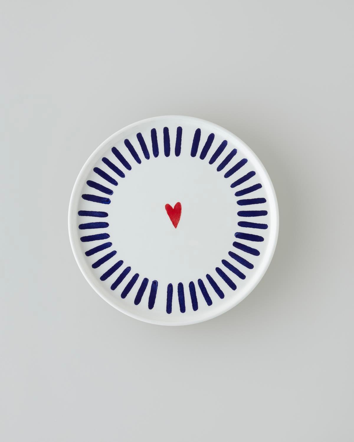 Premium Ceramic Breakfast Set 14 Piece 6 Person Navy Red