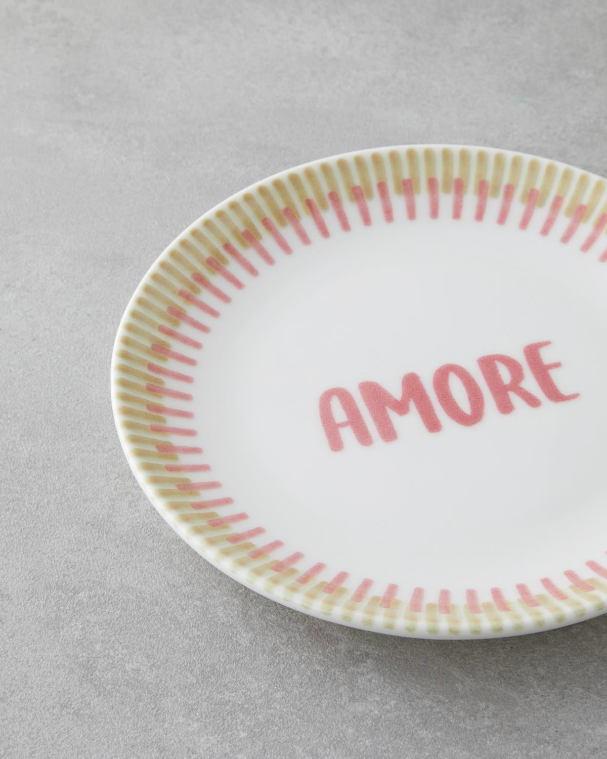 Elegant Porcelain Dessert Plate Set   Pink Green   6 Count
