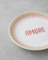 Elegant Porcelain Dessert Plate Set   Pink Green   6 Count