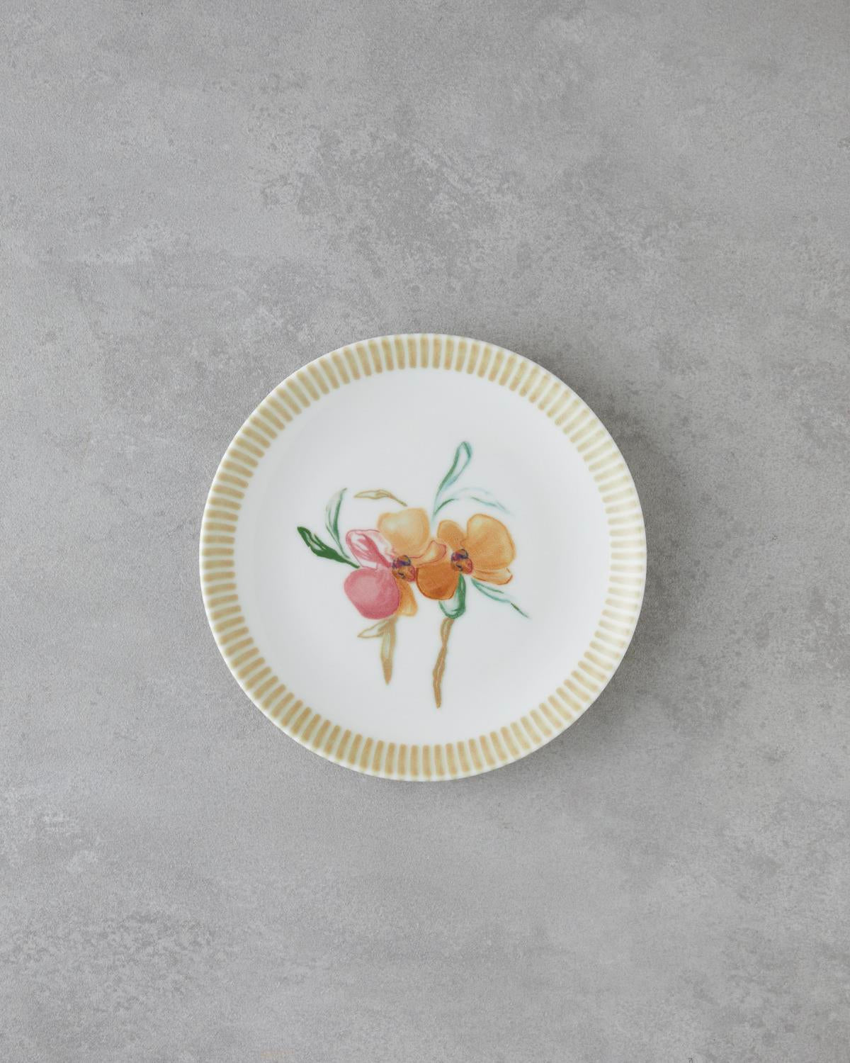 Elegant Porcelain Dessert Plate Set   Pink Green   6 Count