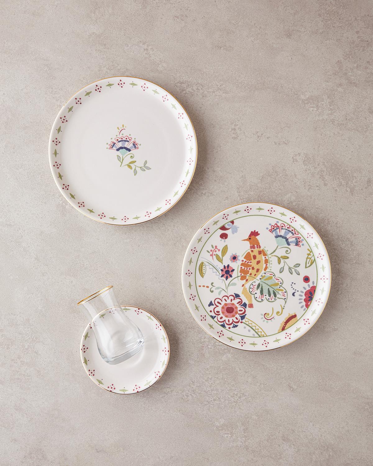 Professional Grade Colorful Ceramic Dessert Set 18 Piece Collection