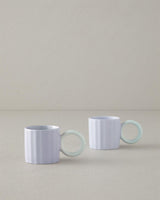 Premium Angled New Bone China Coffee Cup Set - 90ml Lila