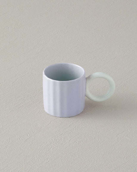 Premium Angled New Bone China Coffee Cup Set - 90ml Lila