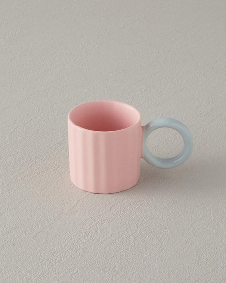 Professional Angled New Bone China Espresso Cup Set Light Pink
