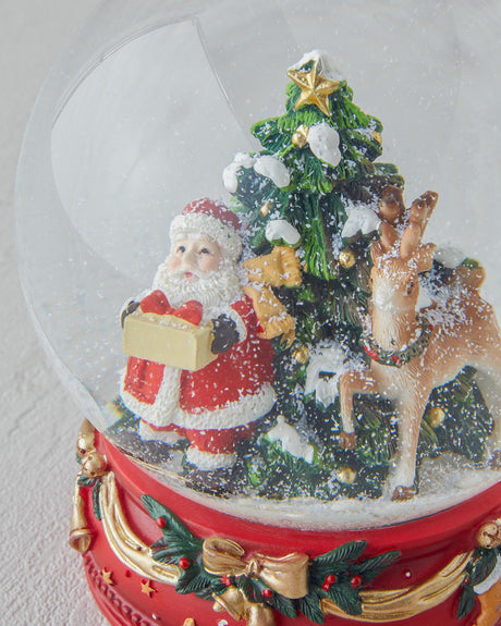 Premium Red Decorative Snow Globe 14cm