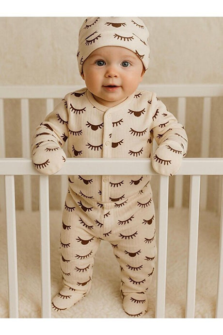 Anne Dokunusu Premium Organic Cotton Newborn Layette Set - 5 - Piece Ecru - TryAladdin