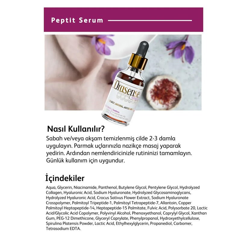 Anti - Aging Peptide Serum - Hydrating, Brightening with Niacinamide & Saffron - TryAladdin