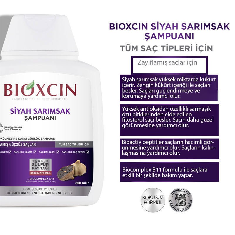 Anti - Hair Loss Shampoo - Black Garlic, Vitamins & Minerals for Weak Hair - TryAladdin
