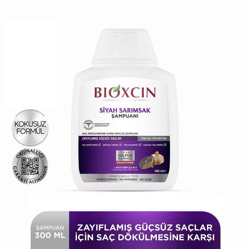 Anti - Hair Loss Shampoo - Black Garlic, Vitamins & Minerals for Weak Hair - TryAladdin