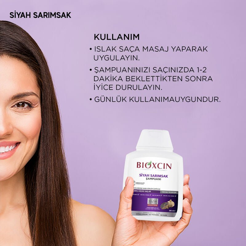 Anti - Hair Loss Shampoo - Black Garlic, Vitamins & Minerals for Weak Hair - TryAladdin