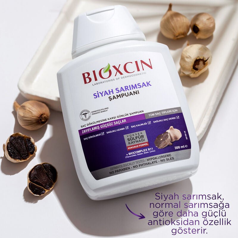 Anti - Hair Loss Shampoo - Black Garlic, Vitamins & Minerals for Weak Hair - TryAladdin