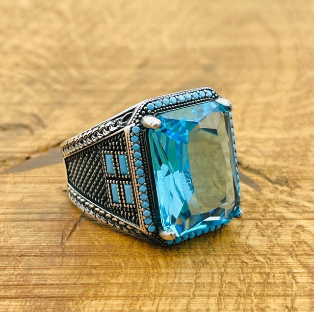 Aquamarine Baguette Ring