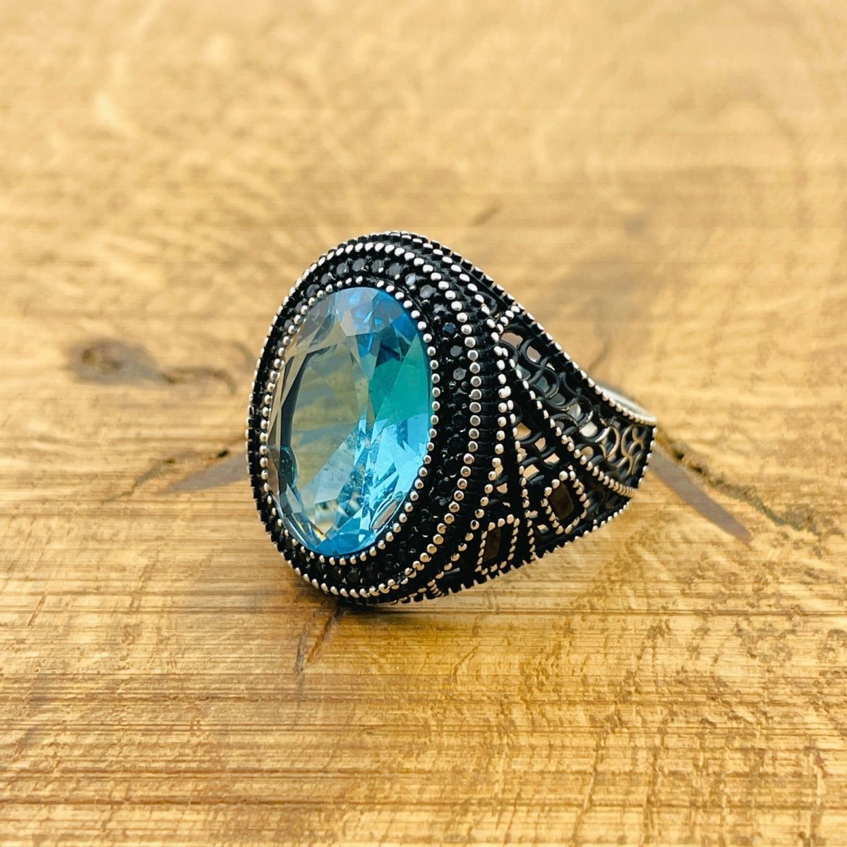 Aquamarine Silver Ring