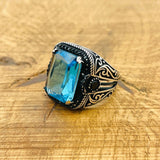 Aquamarine Square Ring