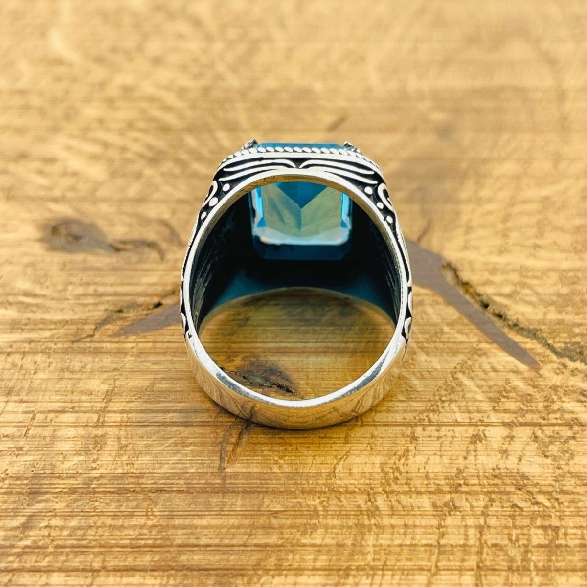 Aquamarine Square Ring