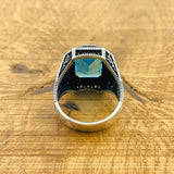 Aquamarine Stone Silver Ring