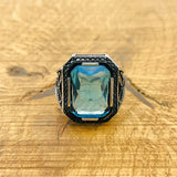 Aquamarine Stone Silver Ring