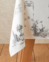 Premium Polyester Patterned Tablecloth Black White
