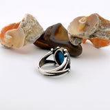 Artisan Crafted Men's 925 Sterling Silver Ring with Natural Blue Turquoise, Ottoman Style - TryAladdin