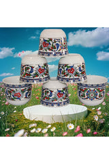 Artisanal Turkish Porcelain Coffee & Espresso Serving Set - 6 - Piece Set - TryAladdin