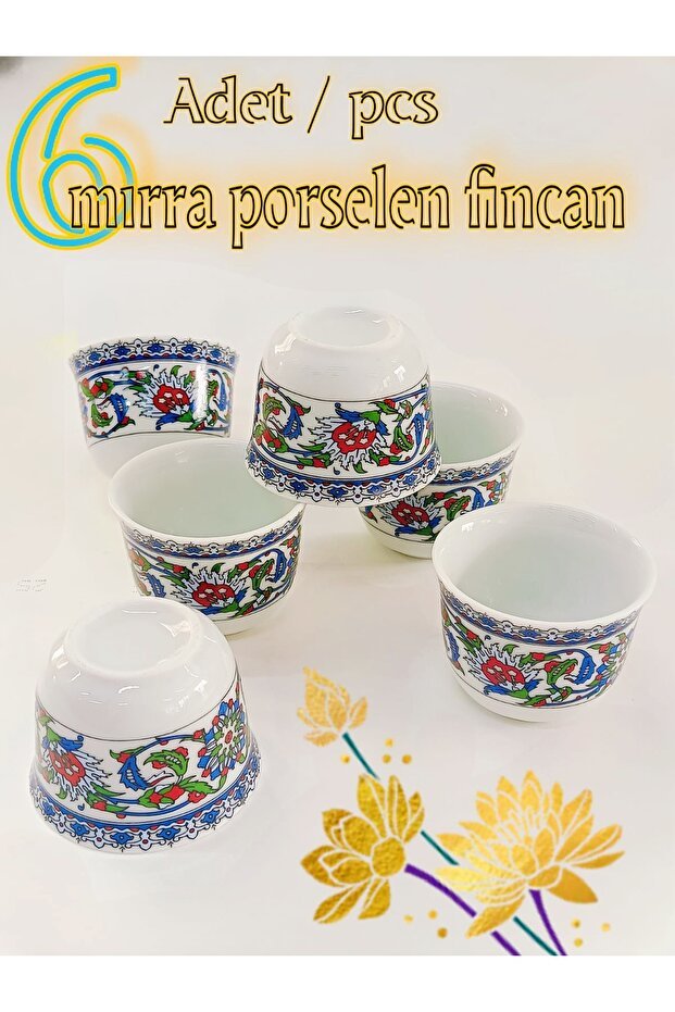 Artisanal Turkish Porcelain Coffee & Espresso Serving Set - 6 - Piece Set - TryAladdin