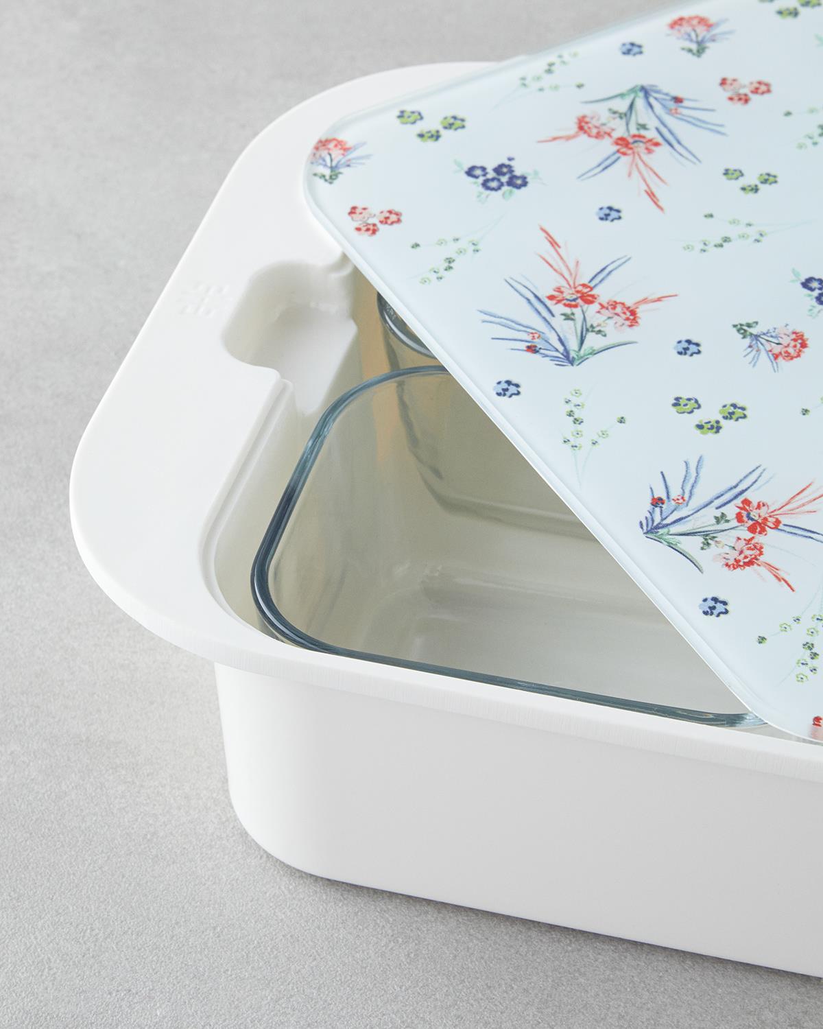 Durable Melamine 4 Piece Breakfast Serving Set Artistic Garden Colorful