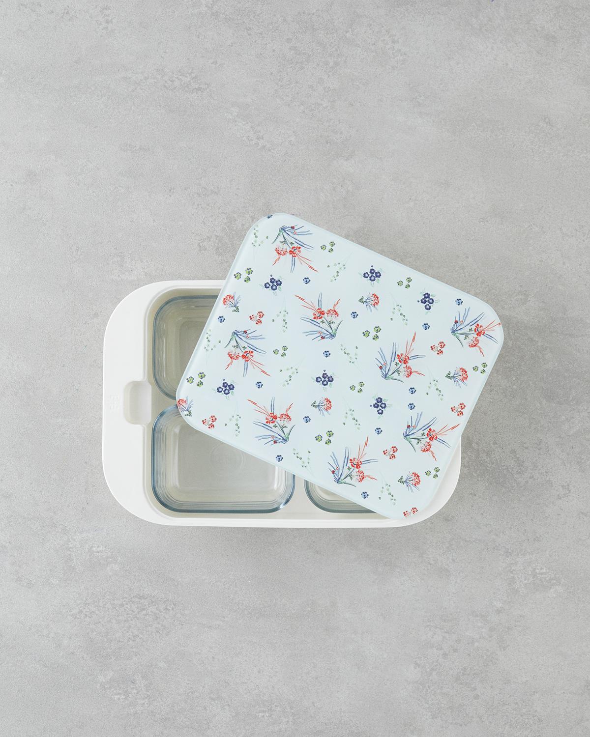 Durable Melamine 4 Piece Breakfast Serving Set Artistic Garden Colorful