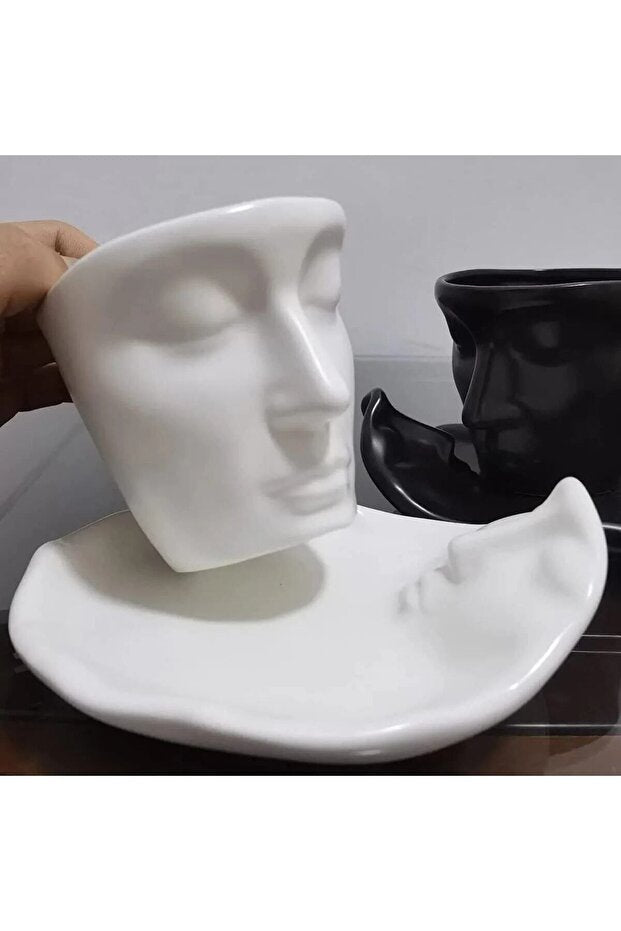 Arvale Premium Scandinavian Ceramic Coffee Mug & Saucer Set - 110ml - TryAladdin