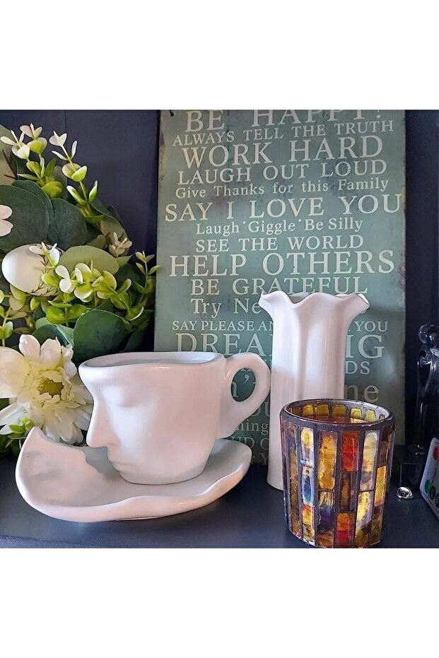 Arvale Premium Scandinavian Ceramic Coffee Mug & Saucer Set - 110ml - TryAladdin