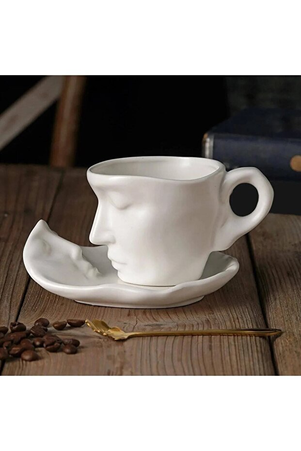 Arvale Premium Scandinavian Ceramic Coffee Mug & Saucer Set - 110ml - TryAladdin
