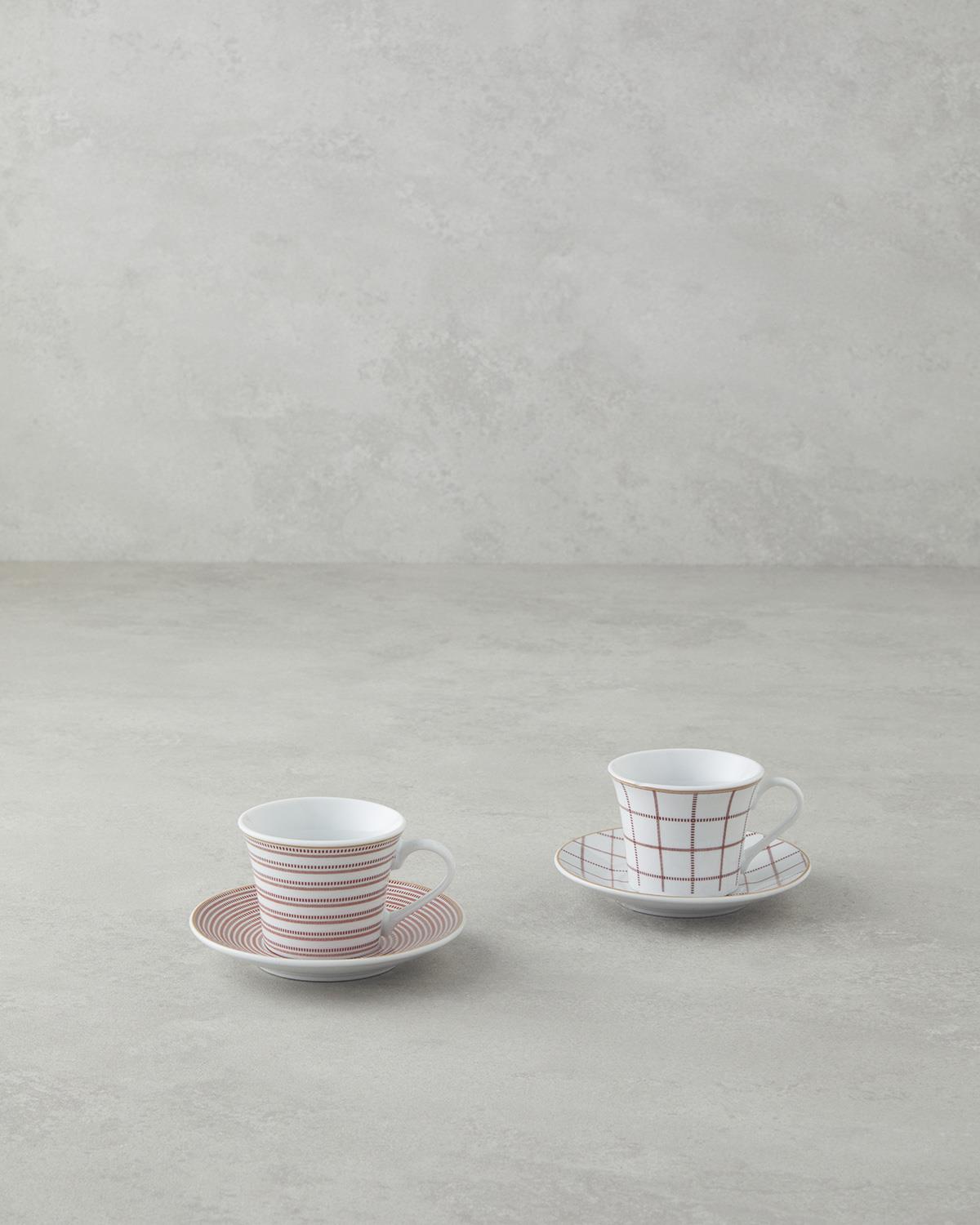 Service de tasses à café en porcelaine professionnelle Bordeaux 2 personnes 4 pièces