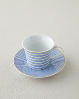 Professional Grade Porcelain Coffee Cup Set Blue 4 Piece