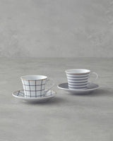 Premium sort porcelænsk kaffekop sæt 4 dele 2 personer