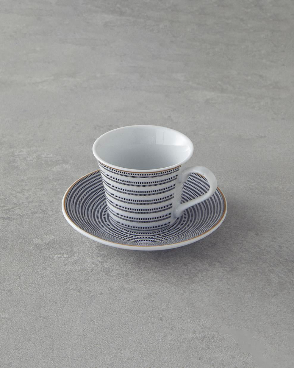 Premium sort porcelænsk kaffekop sæt 4 dele 2 personer