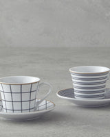 Premium sort porcelænsk kaffekop sæt 4 dele 2 personer