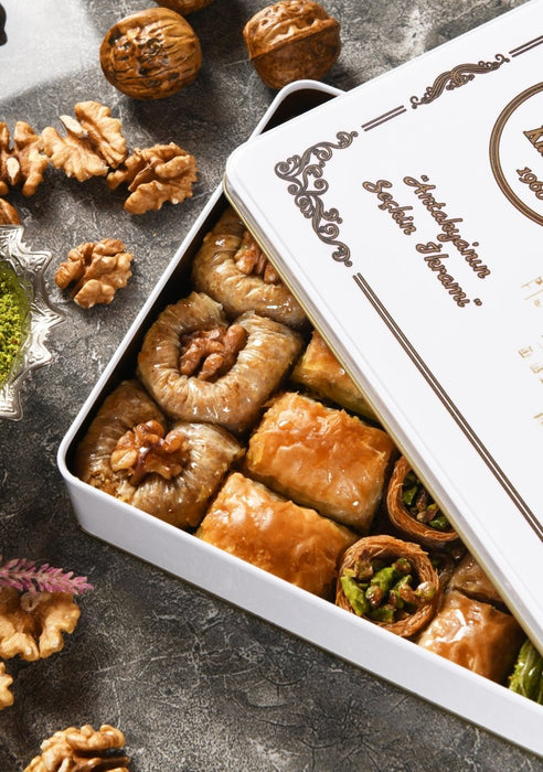 Asi | Assorted Pistachio and Walnut Baklava in Gift Metal Box