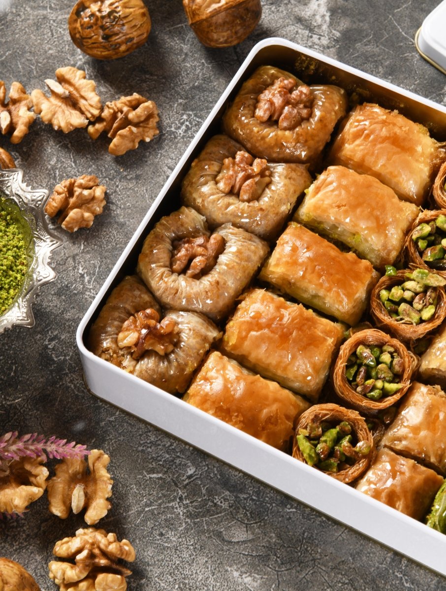 Asi | Assorted Pistachio and Walnut Baklava in Gift Metal Box