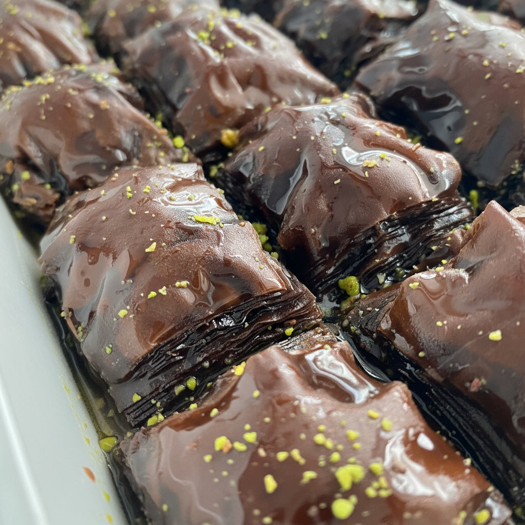 Asi | Pistachio Chocolate Baklava in Gift Metal Box - TryAladdin