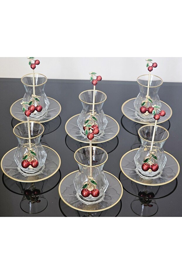 Atabey Home Alya Professional 18 - Piece Cast Iron Cherry Motif Luxury Tea Set - TryAladdin