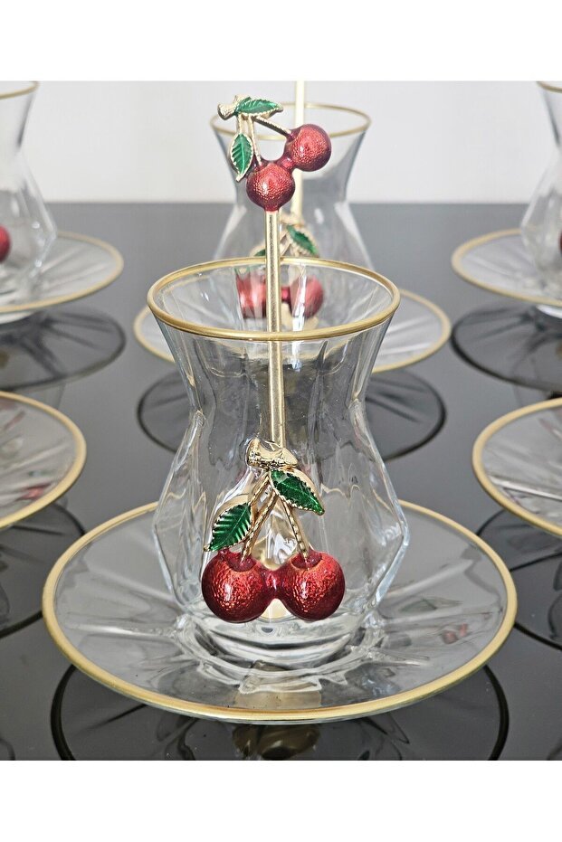 Atabey Home Alya Professional 18 - Piece Cast Iron Cherry Motif Luxury Tea Set - TryAladdin