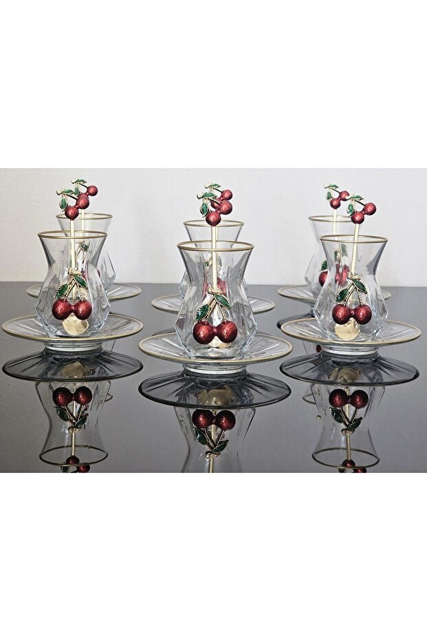 Atabey Home Alya Professional 18 - Piece Cast Iron Cherry Motif Luxury Tea Set - TryAladdin