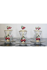 Atabey Home Alya Professional 18 - Piece Cast Iron Cherry Motif Luxury Tea Set - TryAladdin