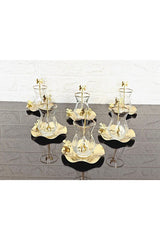 Atabey Home Alya Real Gold Plated Turkish Tea Set - 18 Pieces - TryAladdin
