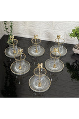 Atabey Home Premium Gold Butterfly Turkish Tea Set - 18 - Piece Set - TryAladdin