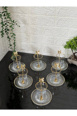 Atabey Home Premium Gold Butterfly Turkish Tea Set - 18 - Piece Set - TryAladdin