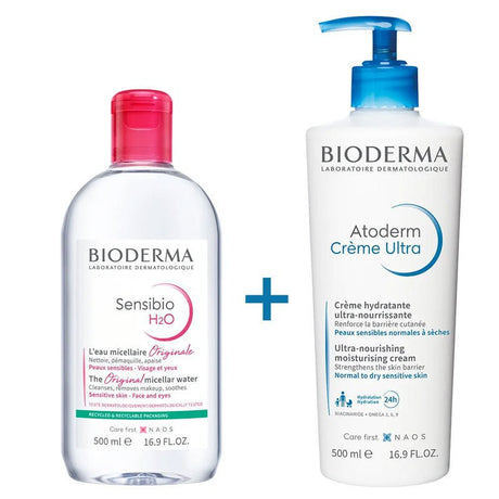 Atoderm Ultra Hydrating Cream 500ml + Free Sensibio H2O Micellar Water 500ml - TryAladdin